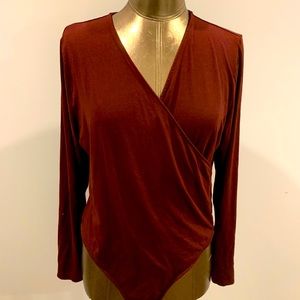 Ann Taylor V-Neck Wrap Bodysuit